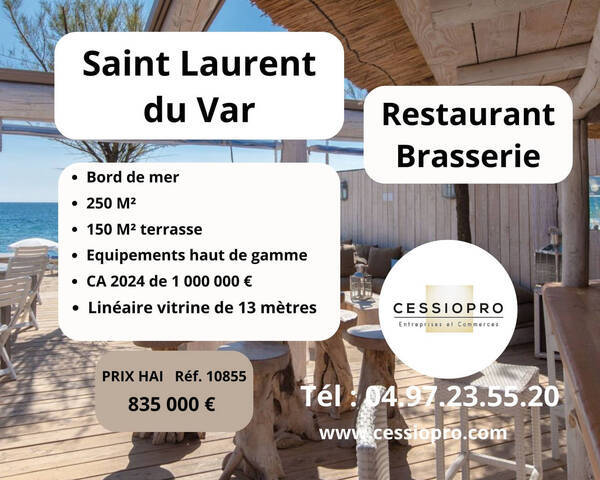 Vente Fonds de commerce restaurant - brasserie 380 m² Saint-Laurent-du-Var (06700)