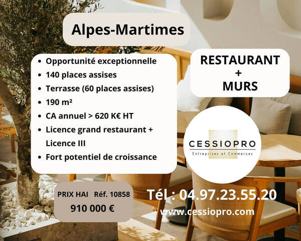 Vente Fonds de commerce restaurant 190 m² Peymeinade (06530)