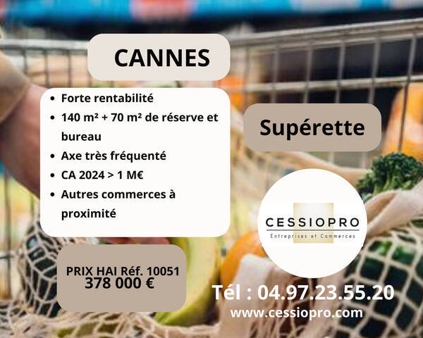 Sale Business superette 210 m² Cannes (06150)