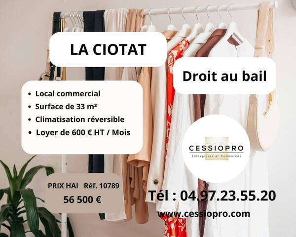 Sale Business cession de droit au bail 33 m² La Ciotat (13600)
