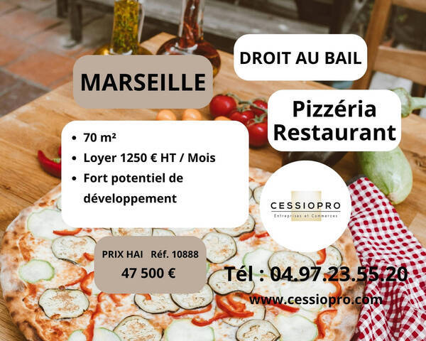 Sale Business cession de droit au bail 70 m² Marseille 10e Arrondissement (13010)