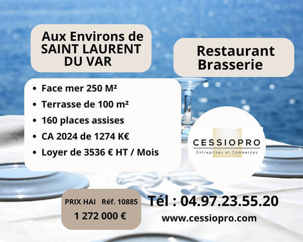 Vente Fonds de commerce restaurant - brasserie 250 m² Saint-Laurent-du-Var (06700)