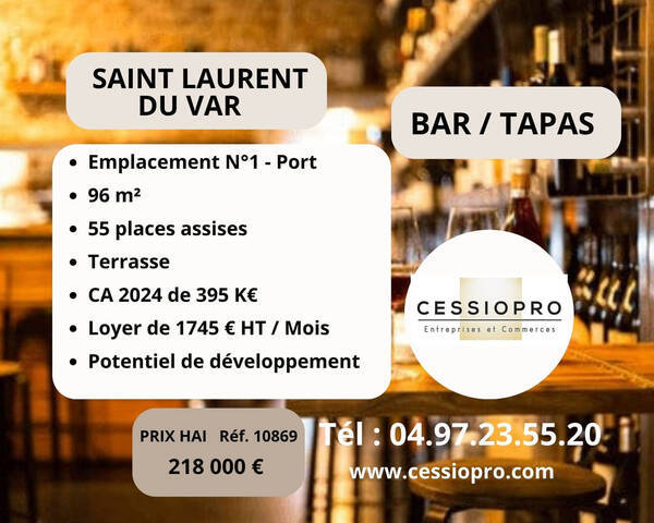 Vente Fonds de commerce bar 96 m² Saint-Laurent-du-Var (06700)