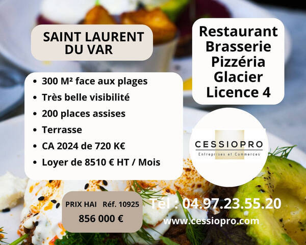 Sale Business restaurant - brasserie - pizzeria - glacier 300 m² Saint-Laurent-du-Var (06700)