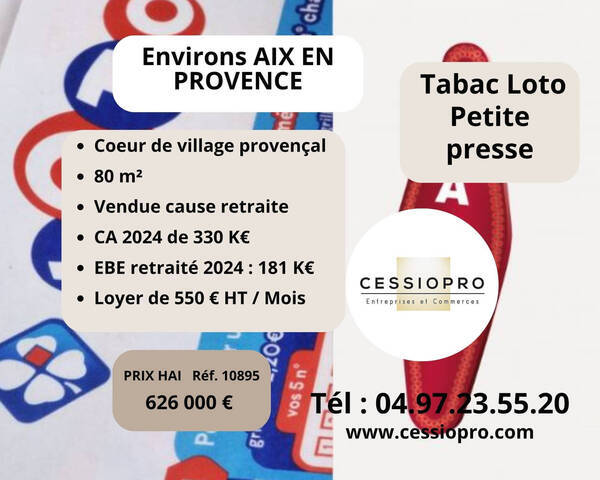 Vente Fonds de commerce tabac - loto - presse 80 m² Aix-en-Provence (13090)