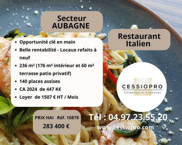 Vente Fonds de commerce restaurant 236 m² Aubagne (13400)