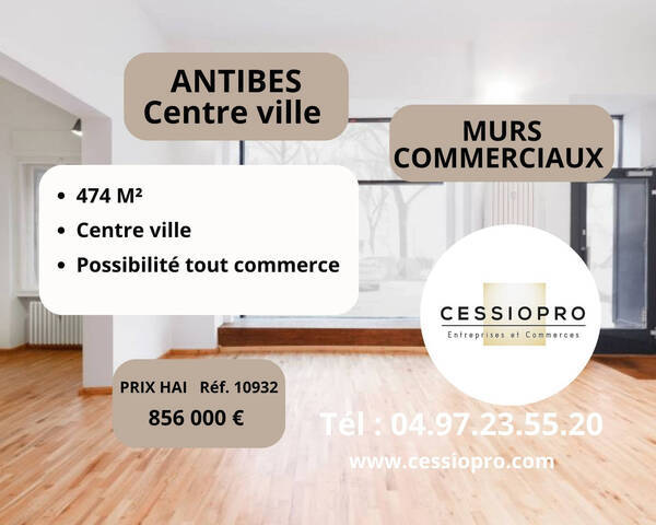 Vente Fonds de commerce murs commerciaux 474 m² Antibes (06160)