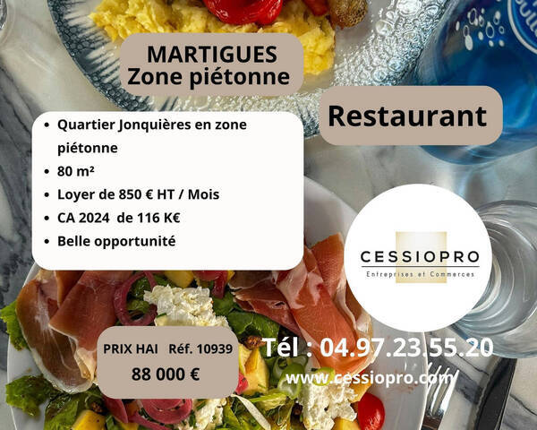 Vente Fonds de commerce restaurant 80 m² Martigues (13500)
