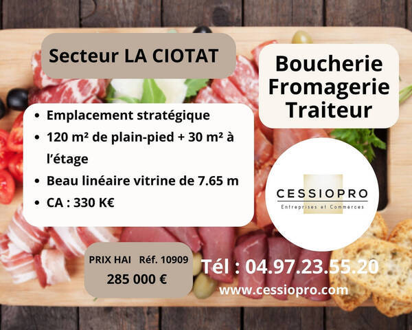 Vente Fonds de commerce boucherie - traiteur 120 m² La Ciotat (13600)