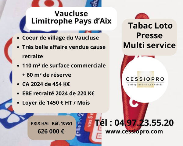 Sale Business tabac - loto - presse 170 m² Aix-en-Provence (13090)