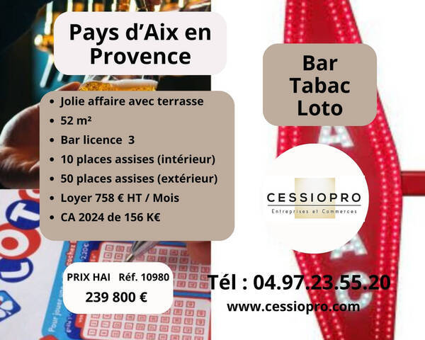 Sale Business tabac - loto - bar 52 m² Aix-en-Provence (13090)