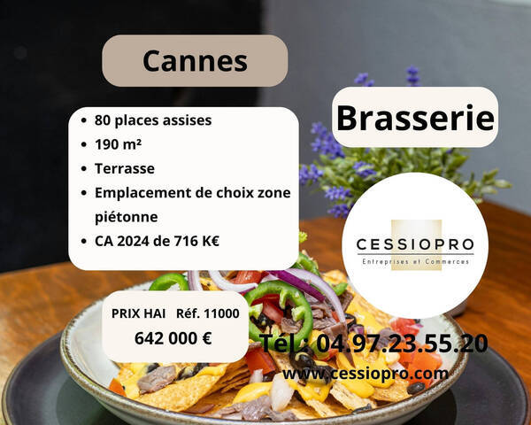 Sale Business brasserie 190 m² Cannes (06150)