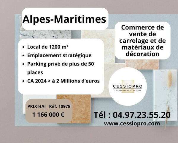 Sale Business fonds de commerce 1278 m² Nice (06000)