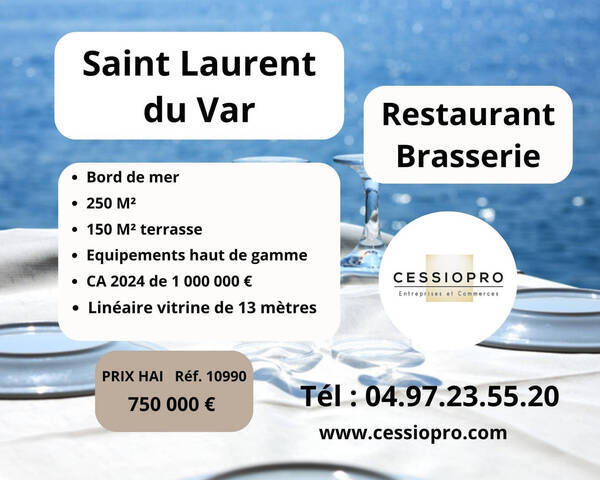 Sale Business restaurant - brasserie 380 m² Saint-Laurent-du-Var (06700)
