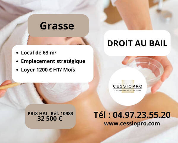Vente Fonds de commerce cession de droit au bail 63 m² Grasse (06130)