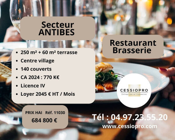 Sale Business restaurant - brasserie 250 m² Antibes (06160)