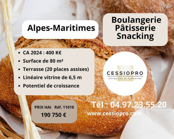 Sale Business boulangerie - pâtisserie 80 m² Châteauneuf-Grasse (06740)