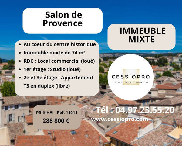 Vente Fonds de commerce murs commerciaux 74 m² Salon-de-Provence (13300)