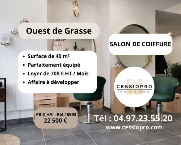 Vente Fonds de commerce salon de coiffure 40 m² Grasse (06130)