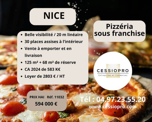Sale Business pizzeria 198 m² Nice (06000)