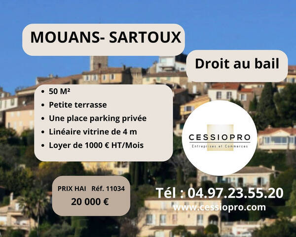Sale Business cession de droit au bail 50 m² Mouans-Sartoux (06370)