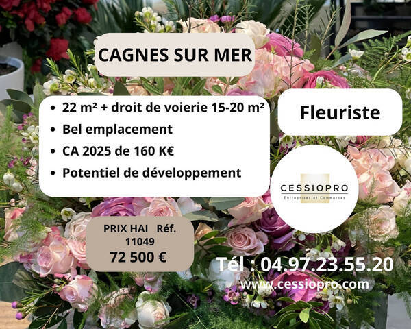 Vente Fonds de commerce fleurs 22 m² Cagnes-sur-Mer (06800)
