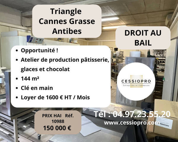 Vente Fonds de commerce cession de droit au bail 144 m² Mouans-Sartoux (06370)