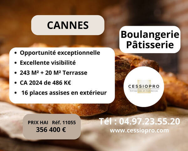 Vente Fonds de commerce boulangerie - pâtisserie 90 m² Cannes (06150)