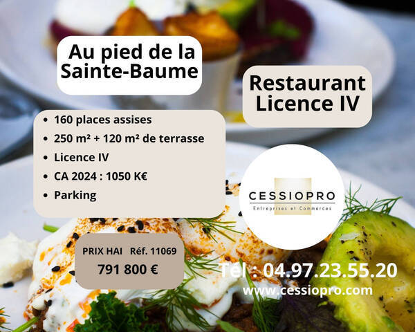 Vente Fonds de commerce restaurant 250 m² Aubagne (13400)