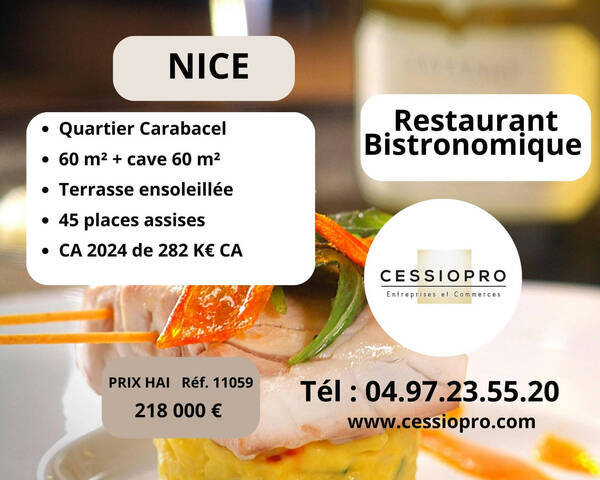 Vente Fonds de commerce restaurant 60 m² Nice (06000)
