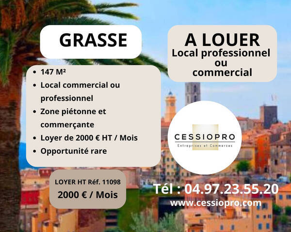 Louer Local commercial 147 m² Grasse (06130)