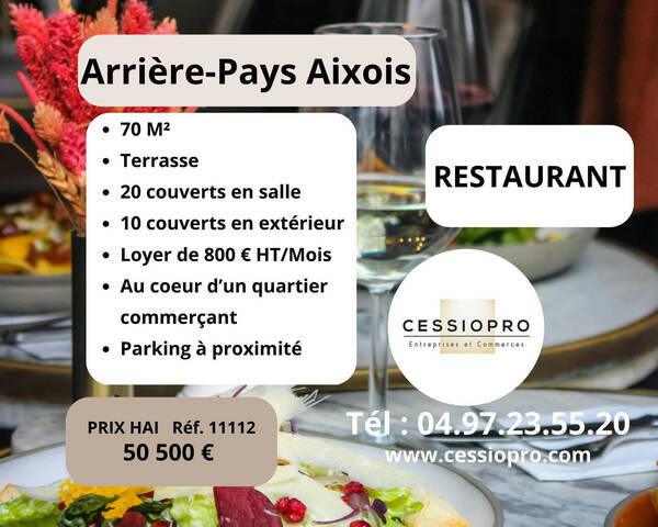 Vente Fonds de commerce restaurant 70 m² Aix-en-Provence (13090)