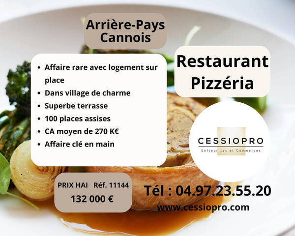 Vente Fonds de commerce restaurant - pizzeria 75 m² Grasse (06130)