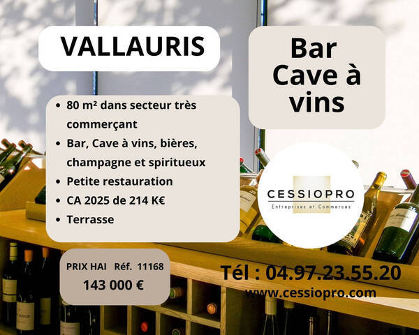 Vente Fonds de commerce bar - cave à vin 80 m² Vallauris (06220)