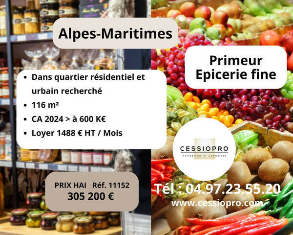Vente Fonds de commerce magasin d'alimentation - tout alimentaire 116 m² Vallauris (06220)