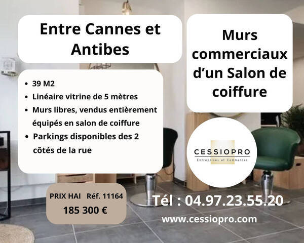 Vente Fonds de commerce murs commerciaux 39 m² Juan-les-Pins (06160)