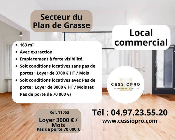 Louer Local commercial 165 m² Grasse (06130)