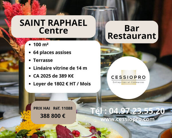 Vente Fonds de commerce bar - restaurant 100 m² Saint-Raphaël (83700)