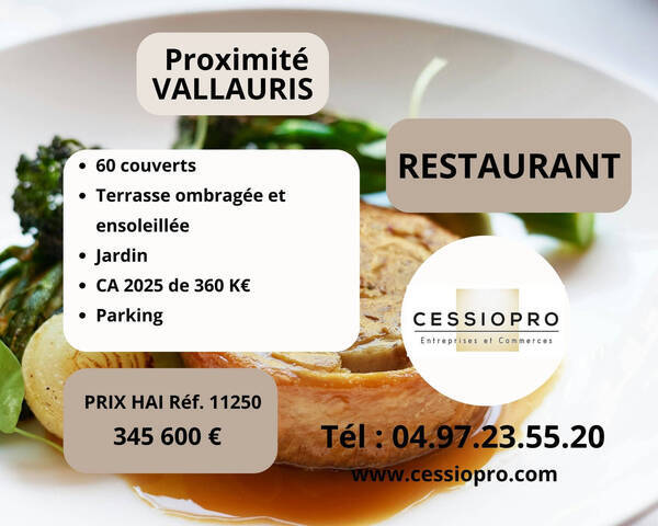 Vente Fonds de commerce restaurant 86 m² Vallauris (06220)
