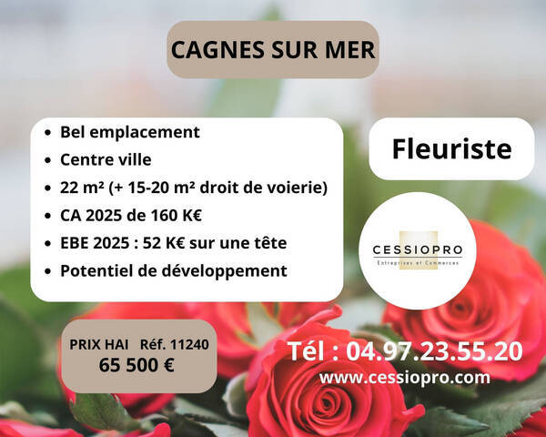 Vente Fonds de commerce fleurs 22 m² Cagnes-sur-Mer (06800)