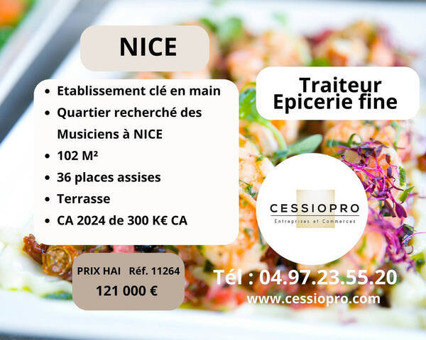Vente Fonds de commerce traiteur - magasin d'alimentation 74 m² Nice (06000)