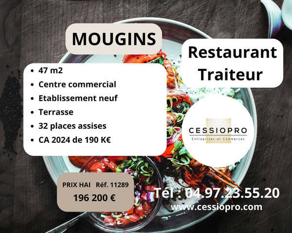Vente Fonds de commerce restaurant - traiteur 47 m² Mougins (06250)
