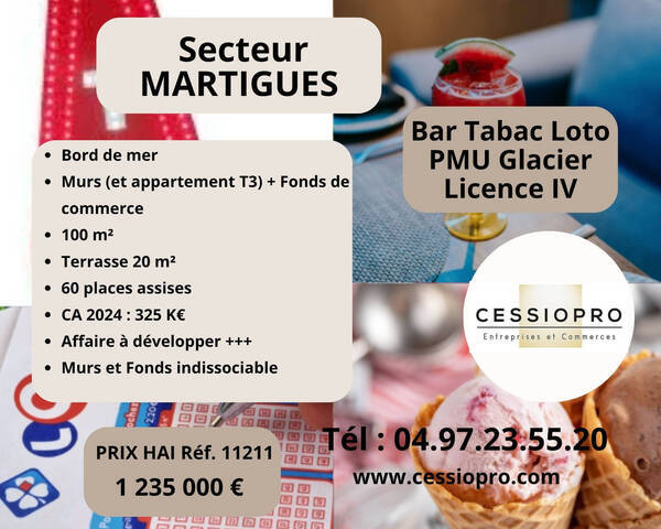 Sale Professional premises bar - tabac - loto - pmu 100 m² Martigues (13500)
