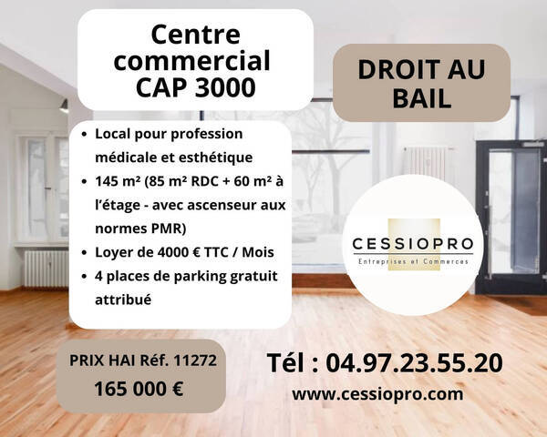 Vente Fonds de commerce cession de droit au bail 85 m² Saint-Laurent-du-Var (06700)