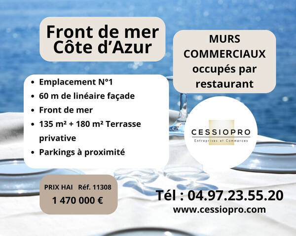 Vente Fonds de commerce murs commerciaux 135 m² Saint-Laurent-du-Var (06700)