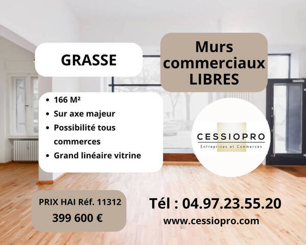 Vente Fonds de commerce murs commerciaux 166 m² Grasse (06130)