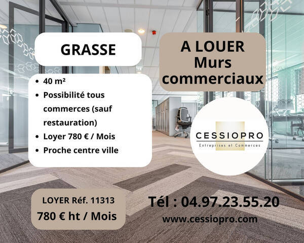 Louer Local commercial 40 m² Grasse (06130)