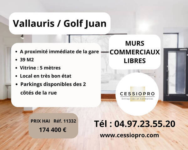 Vente Fonds de commerce murs commerciaux 39 m² Juan-les-Pins (06160)