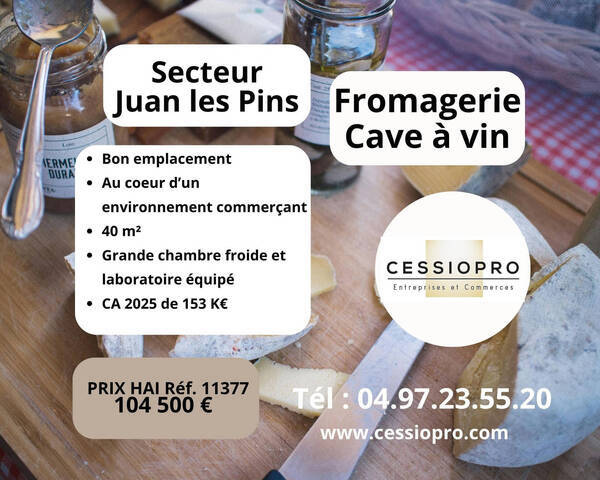 Vente Fonds de commerce magasin d'alimentation 40 m² Juan-les-Pins (06160)