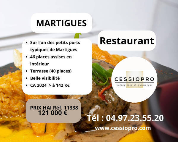 Vente Fonds de commerce restaurant 90 m² Martigues (13500)